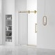 preview thumbnail 4 of 12, Fine Fixtures Frameless Clear Sliding Shower Door With Tempered Glass - Shower Bathroom Door 48 Inch - Satin Brass