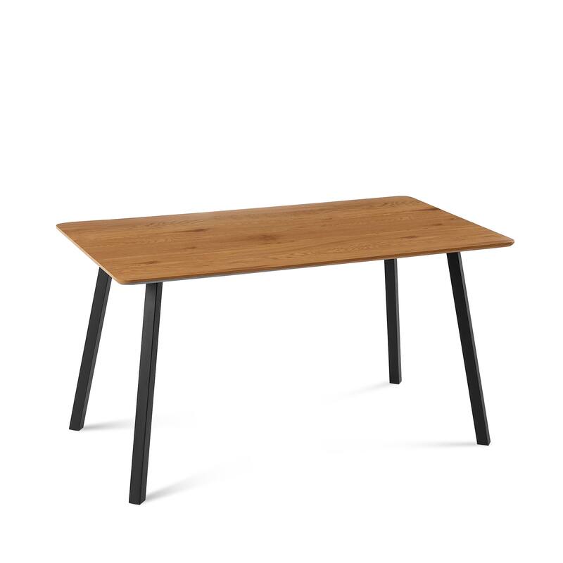 Rectangle MDF Dining Table With Metal Frame - Brown