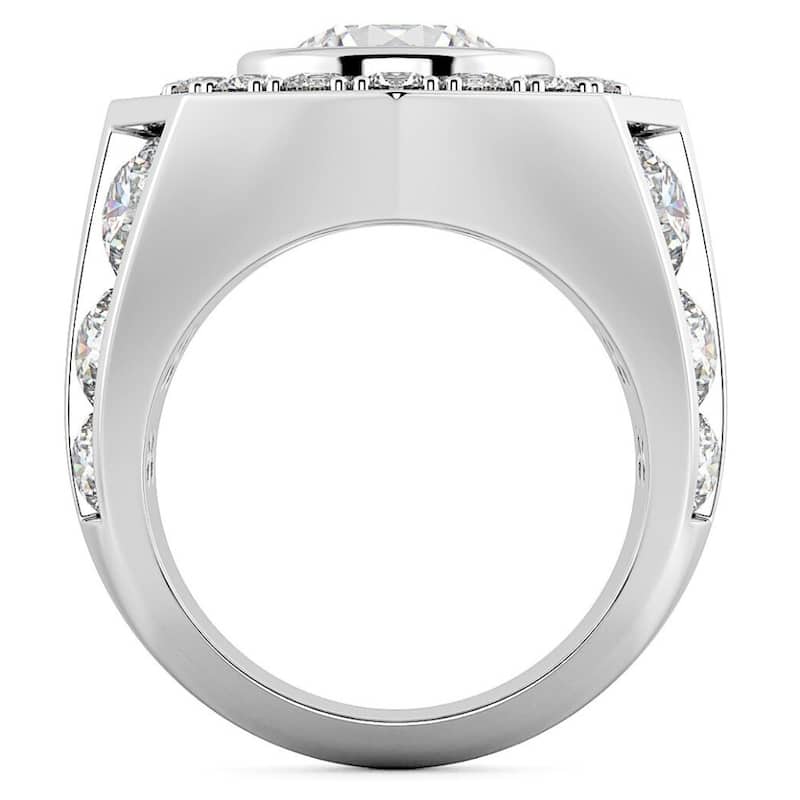 Men's 8 1/2Ct Diamond Hexagon Anniversary Pinkie Ring Gold Lab Grown