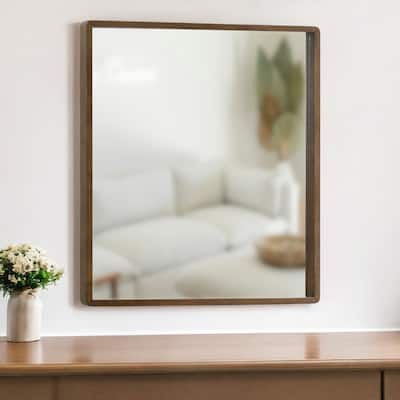 HomeRoots 40" Brown Wood Framed Accent Mirror - 36' X '40' X '2.5