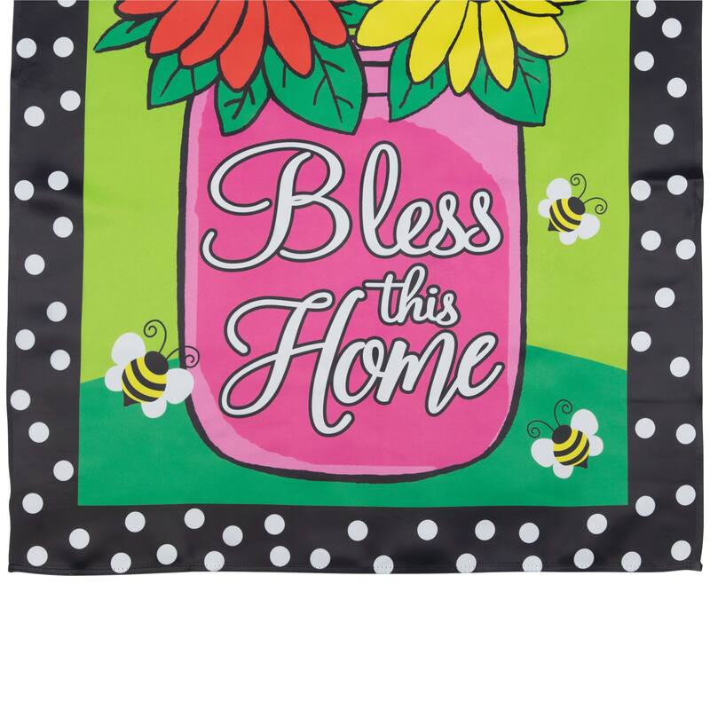 Bless this Home Bouquet with Vase Outdoor House Flag 28" x 40"