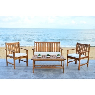 Shop Safavieh Outdoor Living Cushioned Brown Acacia Wood 4 ... Shop Safavieh Outdoor Living Cushioned Brown Acacia Wood 4 ... on Safavieh Outdoor Living Montez 4 Piece Set id=89169