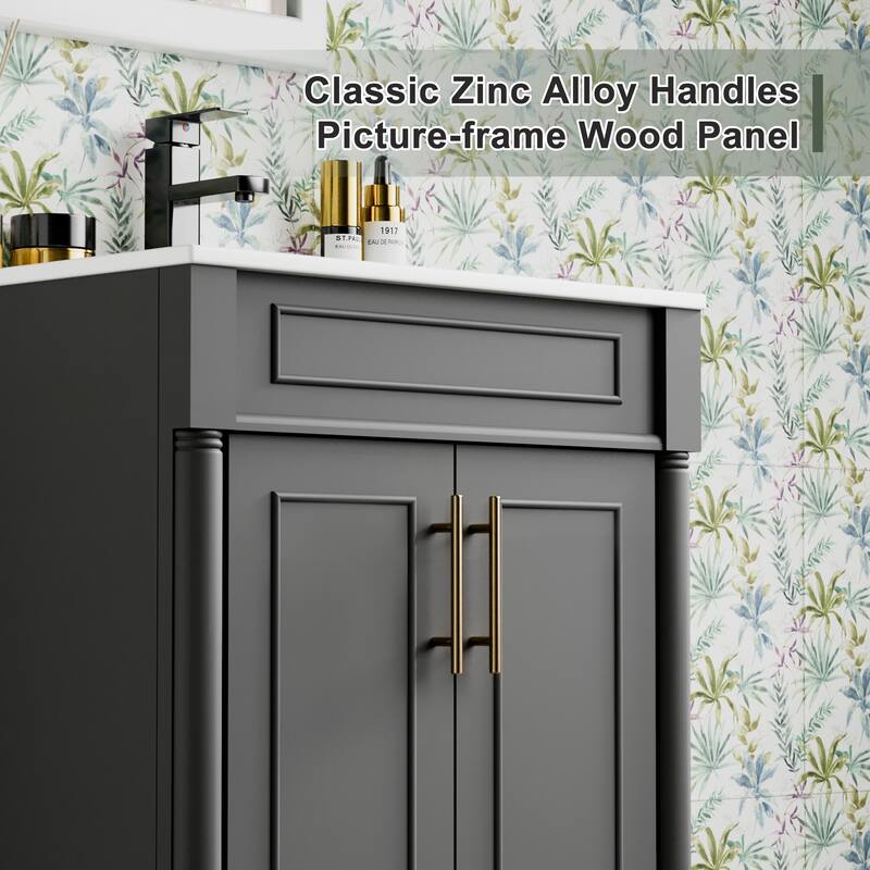 24"/30"/36" Retro Bathroom Vanity W/ Drop in Sink Combo Cabinet Set