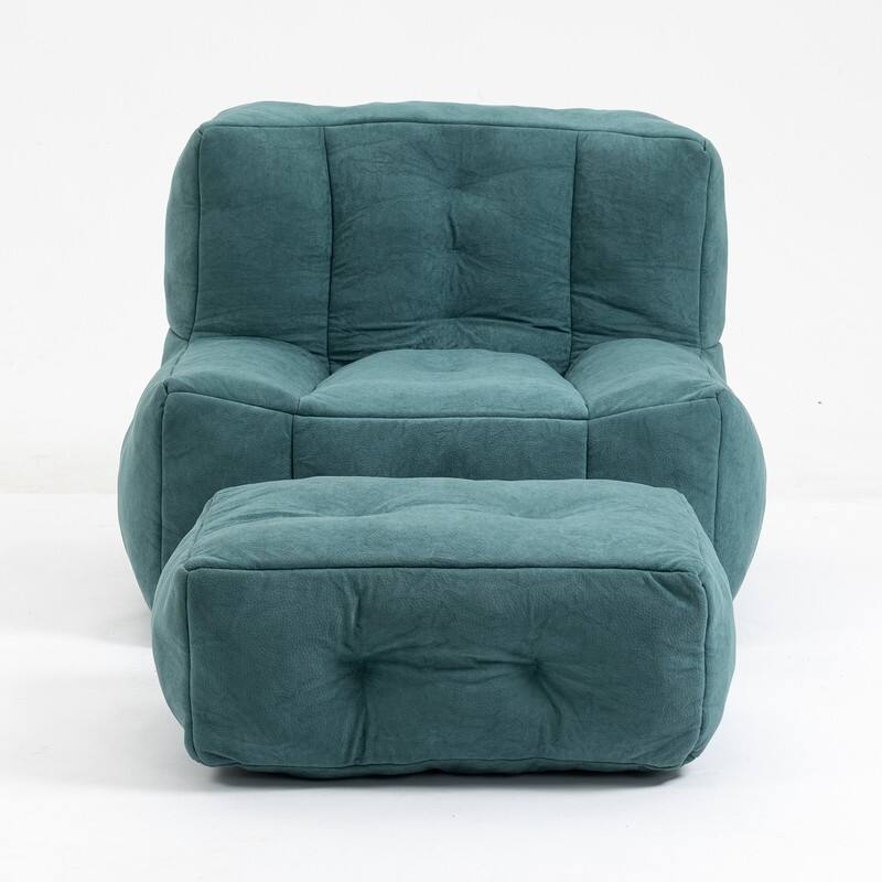 Fluffy Bean Bag Beanbag Chair with Memory Foam and Footrest