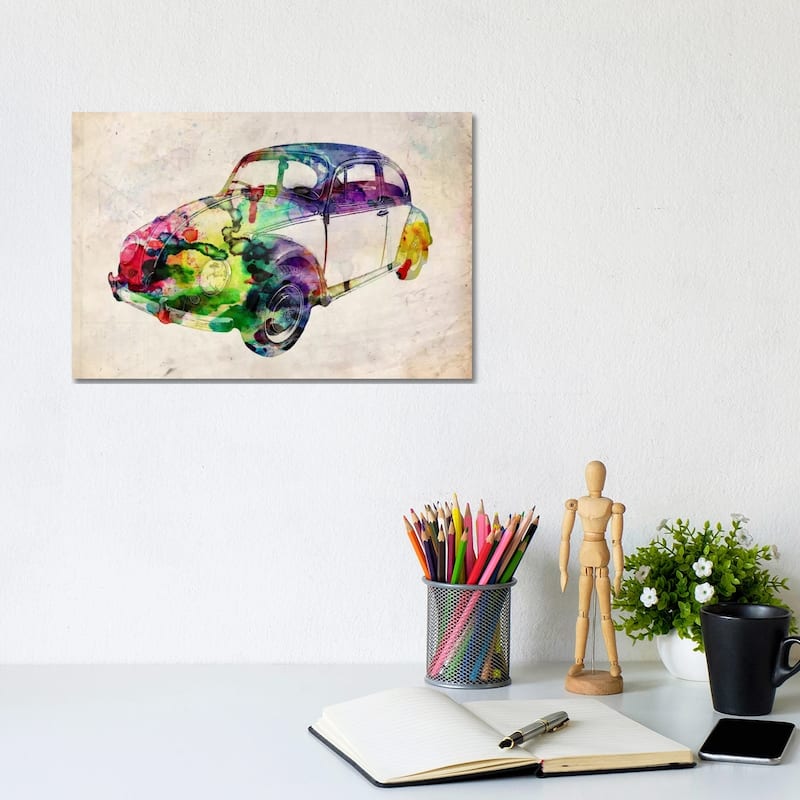 iCanvas "VW Beetle (Urban)" by Michael Tompsett Canvas Print - 8x12x0.75