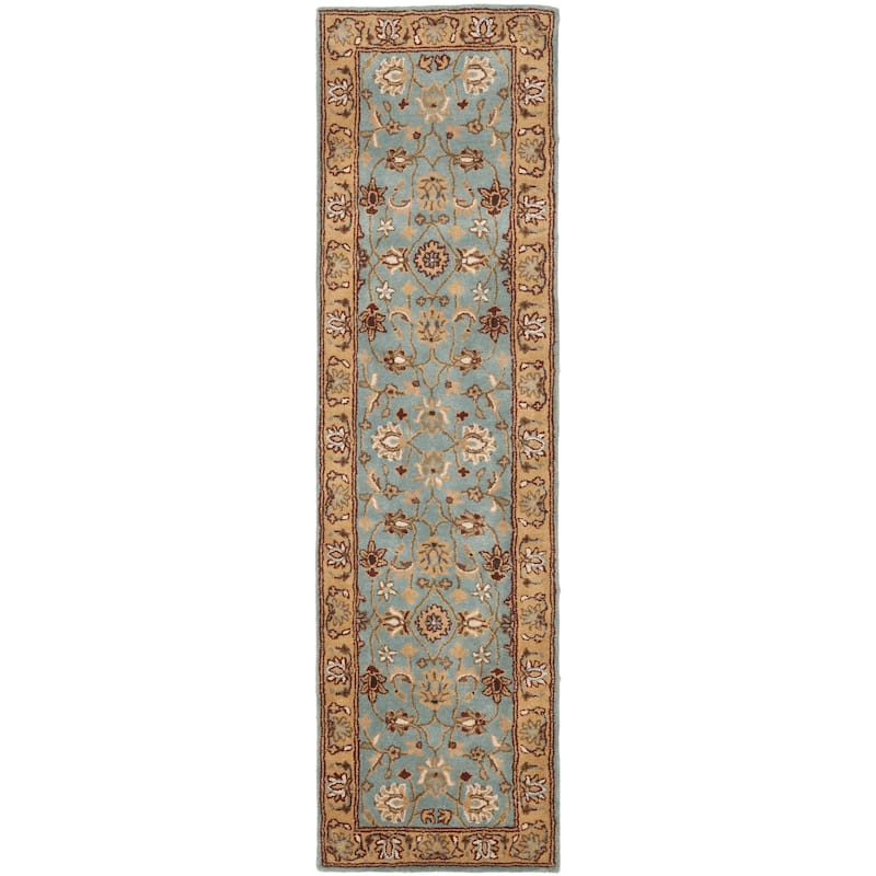 SAFAVIEH Handmade Heritage Arlete Traditional Oriental Wool Rug - 2'3" x 6' Runner - Blue/Gold