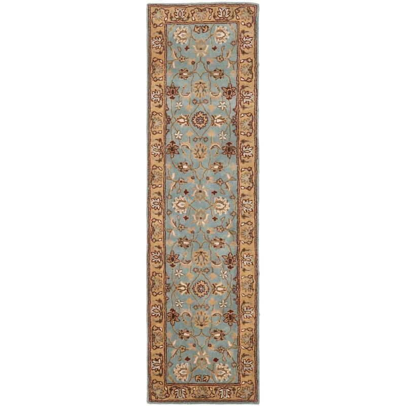 SAFAVIEH Handmade Heritage Mallory Traditional Oriental Wool Rug - 2'3" x 22' Runner - Blue/Gold