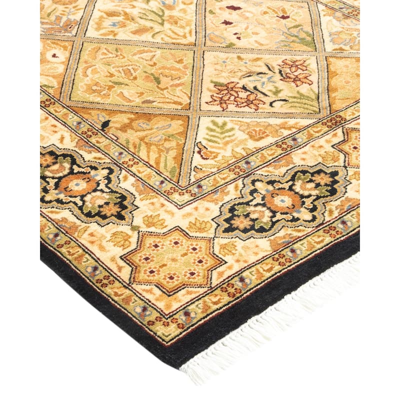 Overton Hand Knotted Wool Vintage Inspired Traditional Mogul Brown Area Rug - 3 x 5