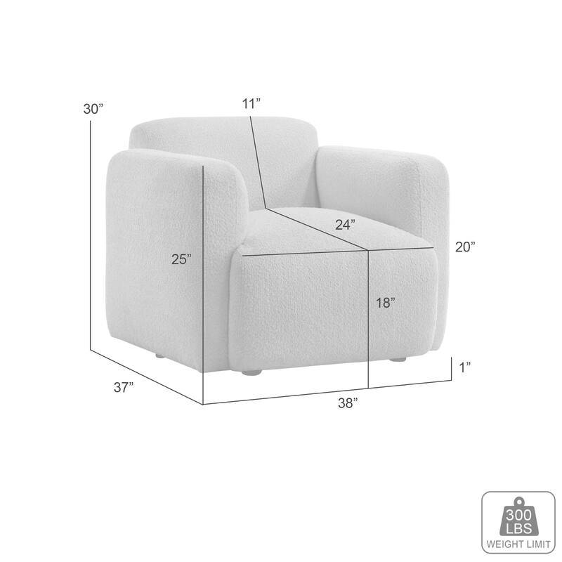 Sierra Ivory Boucle Accent Chair, Loveseat, Sofa, or Living Room Set