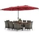 preview thumbnail 18 of 37, Costway 11 PCS Patio Dining Set with 15 ft Double-Sided Patio Umbrella - See Details