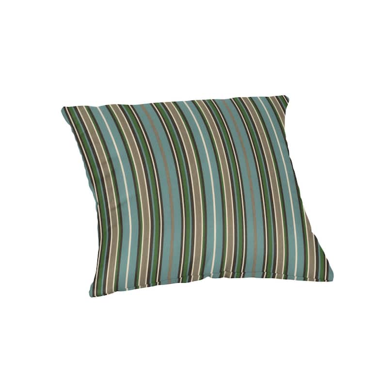 Sunbrella 20 inch Square Stripe Outdoor Throw Pillow - Foster Cilantro
