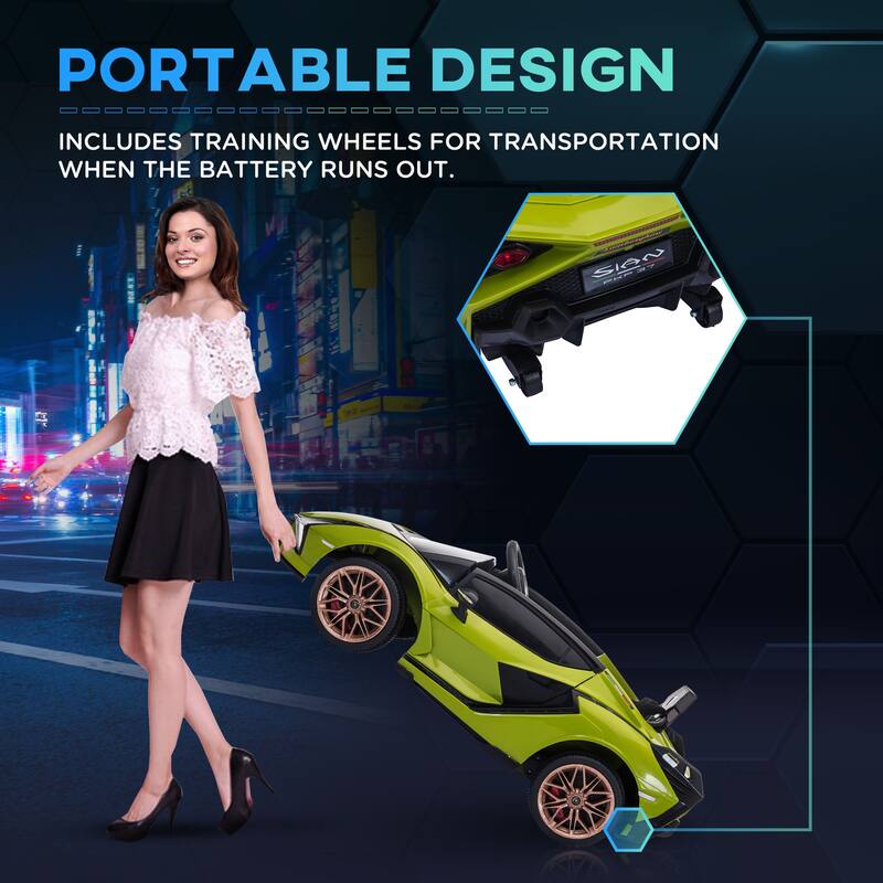 Ride on Sports Car with Seat Belts, Green Exclusive Child Car with Music, Luxury Sports Car Toy with Remote Control