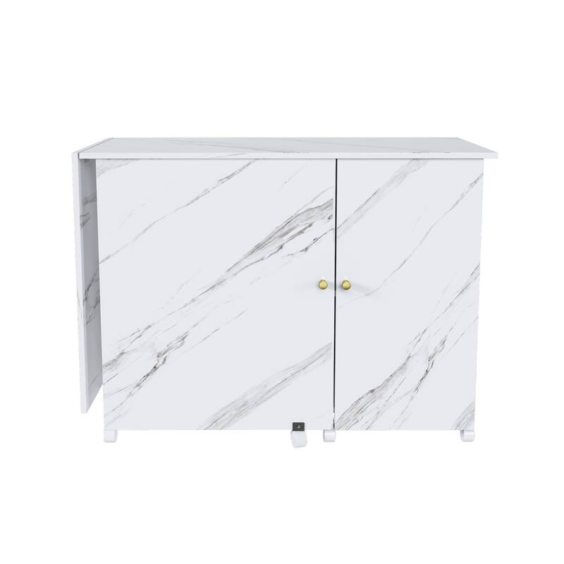 Anmytek Space Saving Folding Sewing Machine Desk with Storage Mobile Craft Table