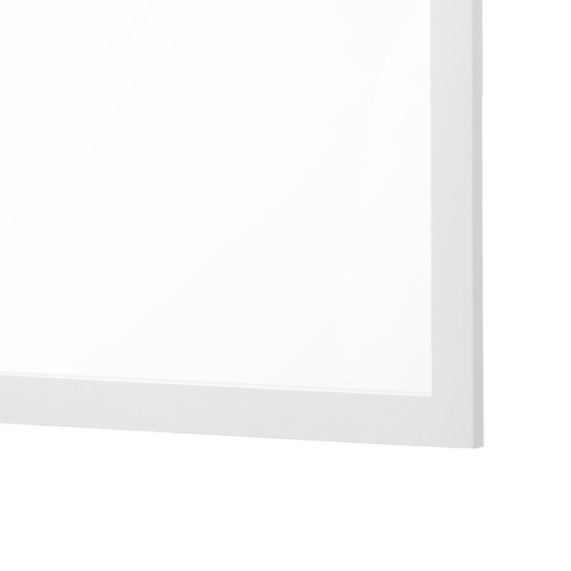 Dle Rectangular Dresser Mirror, Flush Frame, Flat Glass, White Wood