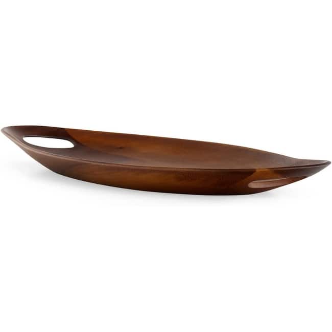 Nambe Portables Acacia Wood Tray 18 inch - 18" x 9.5" x 2"