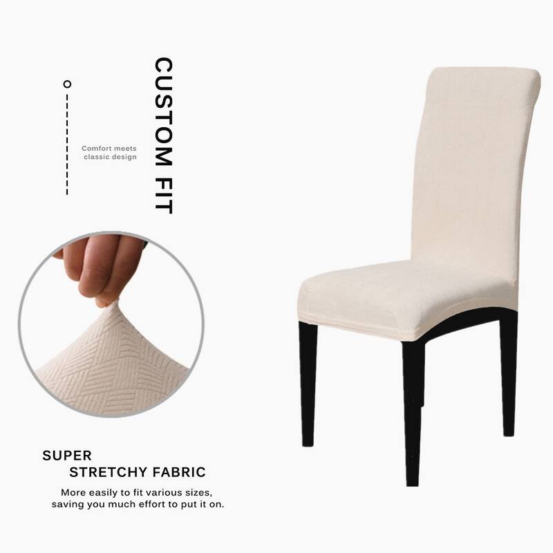 Enova Home Ultra Soft Stretch Fabric Dining Chair Slipcovers Removable Washable Furniture Protector Set of 2 - N/A