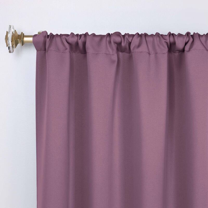 Superior Solid Machine Washable Room Darkening Semi-Blackout Curtains, Set of 2