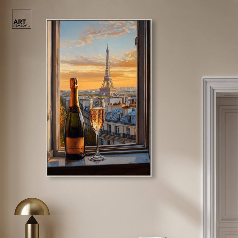 Classy Drink in Paris Canvas by Art Remedy