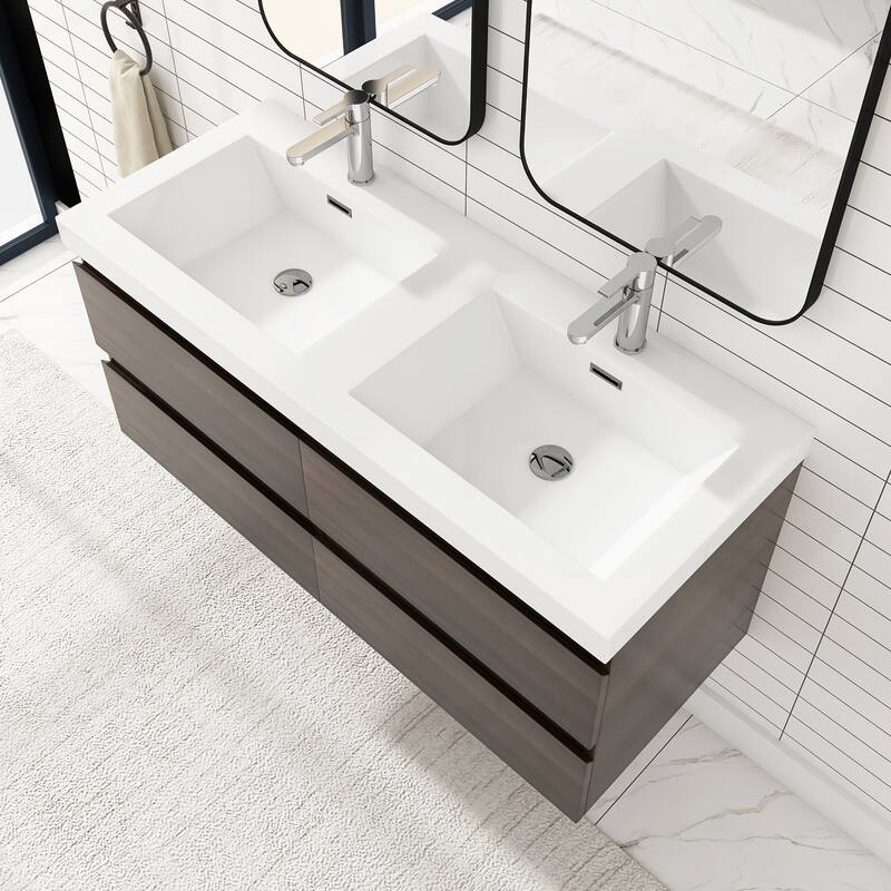 Floating Bathroom Vanity with two Resin Top