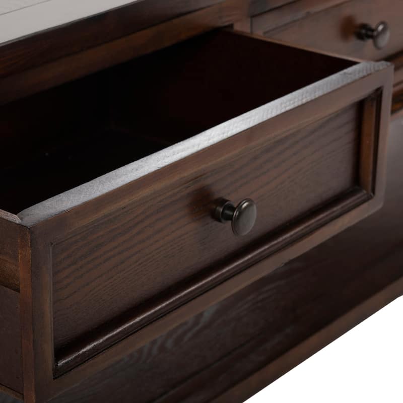 SAFAVIEH Manelin Sepia Traditional Rectangle Coffee Table - 54" x 23.6" x 19.3"