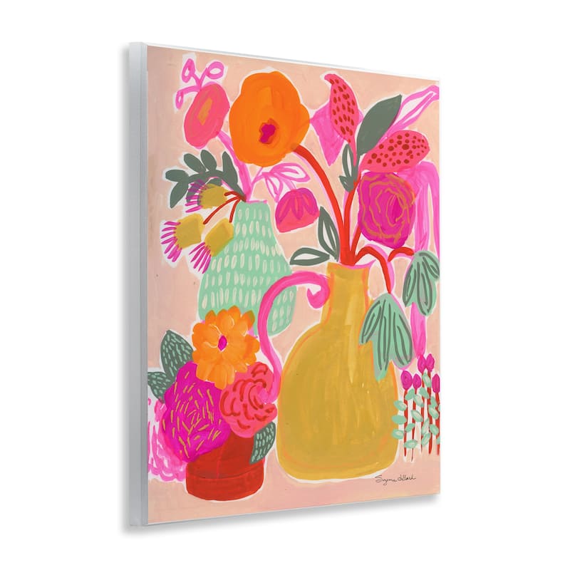 Stupell Bright Pink & Yellow Bouquet Wall Plaque Art Design By Suzanne Allard