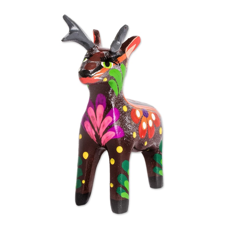 Novica Handmade Deserving Deer Wood Figurine