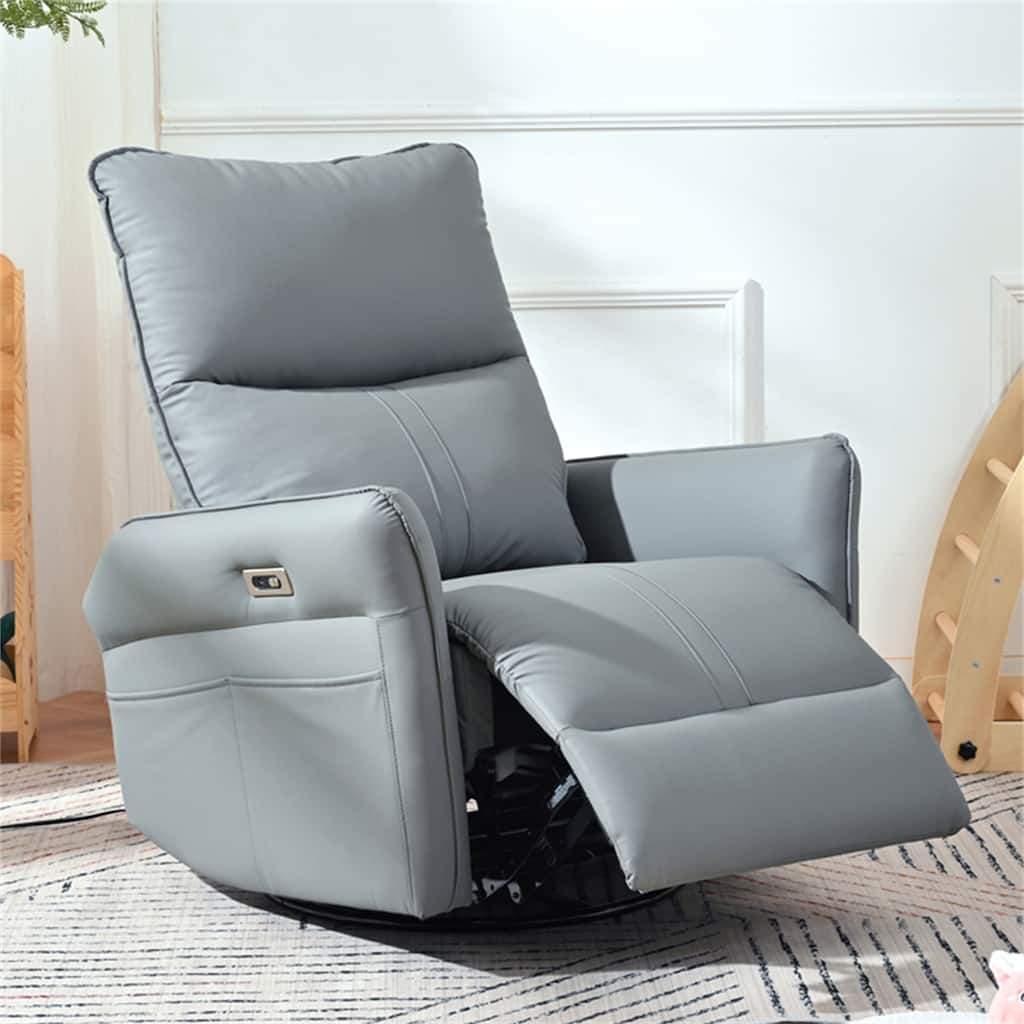 Power Swivel Rocker Recliner Chair for Adults, 270° Swivel Rocking Recliner Chair