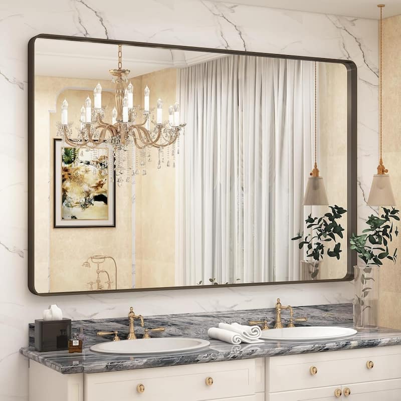 Aluminum alloy Framed Tempered Glass Wall Bathroom Vanity Mirror