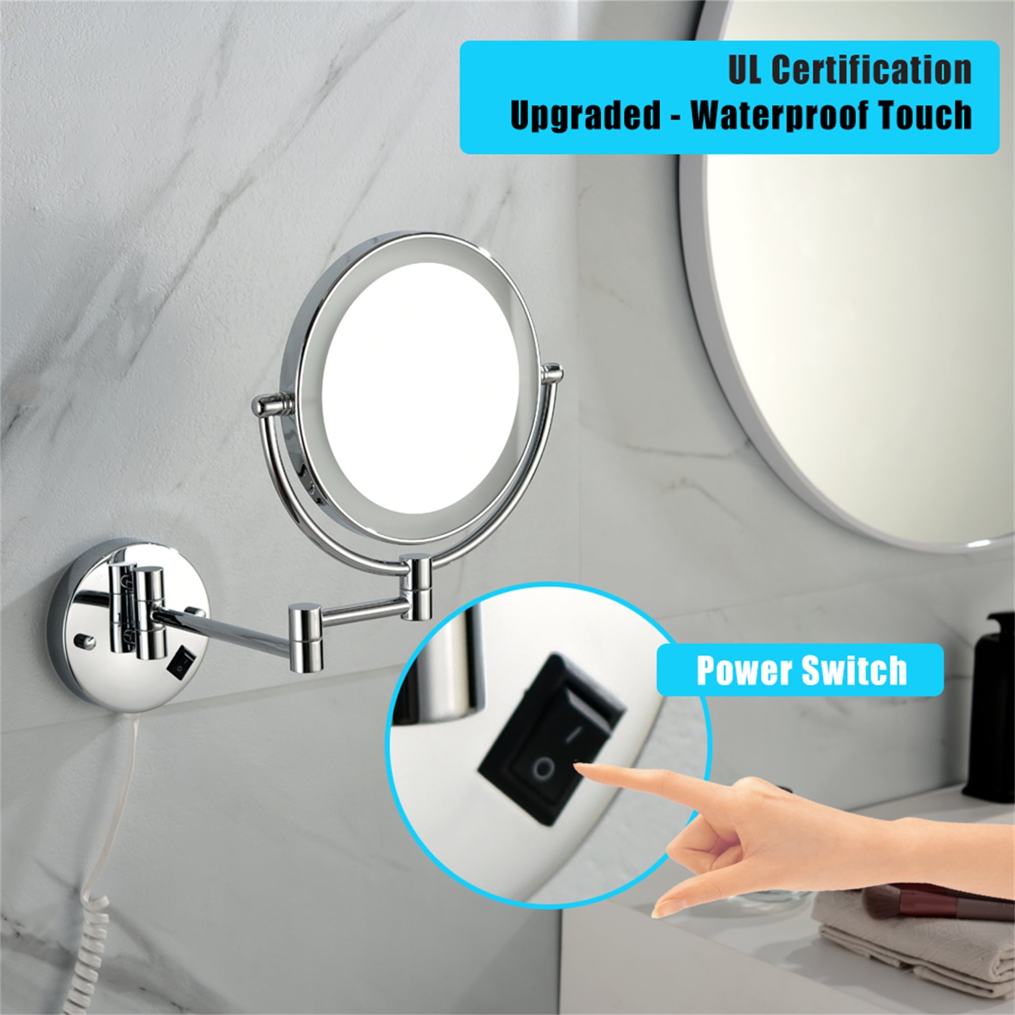 Inch LED Wall Mount Two-Sided Magnifying Makeup Vanity Mirror Bed Bath   Beyond 36274373