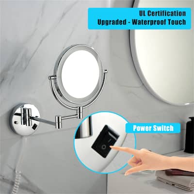 8 Inch LED Wall Mount Two-Sided Magnifying Makeup Vanity Mirror