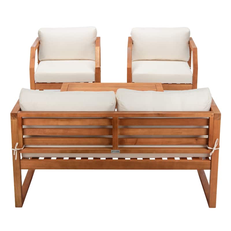 SAFAVIEH Outdoor Keyla 4-Piece Living Set - 46Wx20Dx15H