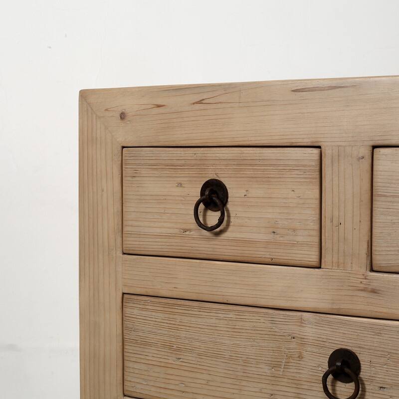 Capri Nightstand with 4 Drawers Weathered Natural Pine 28X18X27H