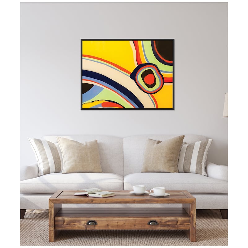 Kate and Laurel Sylvie Retro Bright Abstract True Color 2 Framed Canvas by Grant Mahr