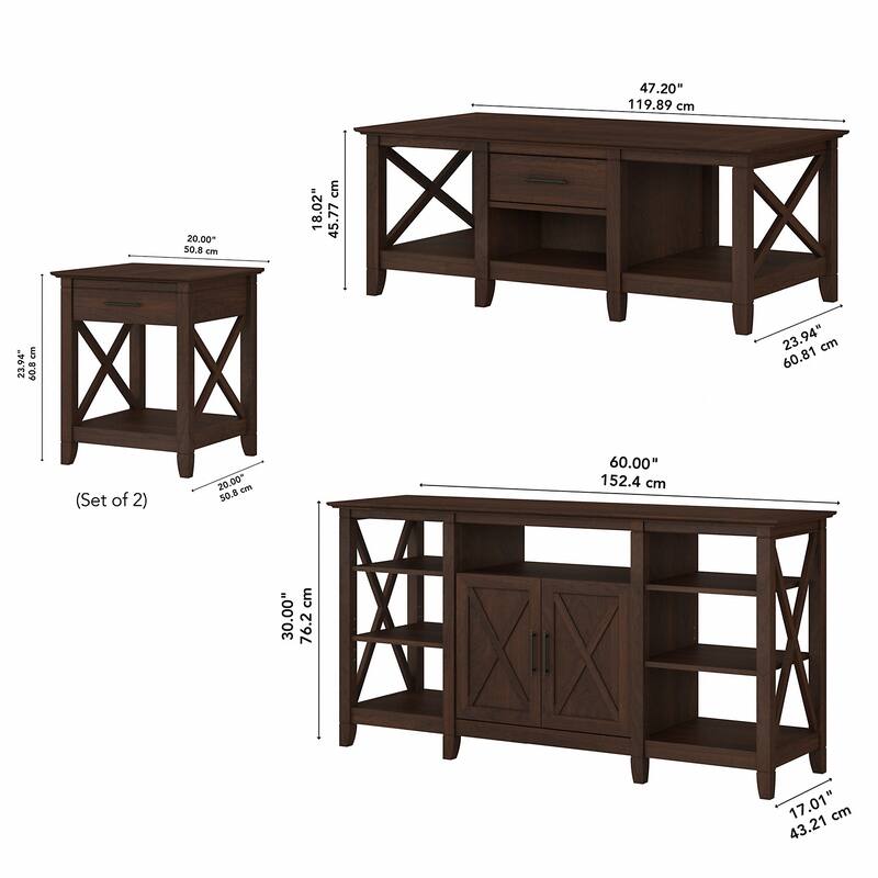 4-piece TV Stand and Table Set