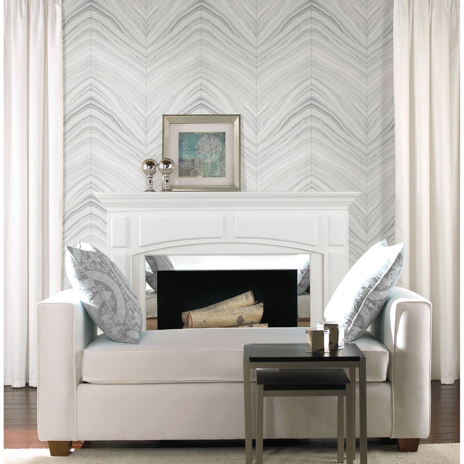 Sheer Grey Onyx Strata Peel and Stick Wallpaper - On Sale - Bed Bath ...
