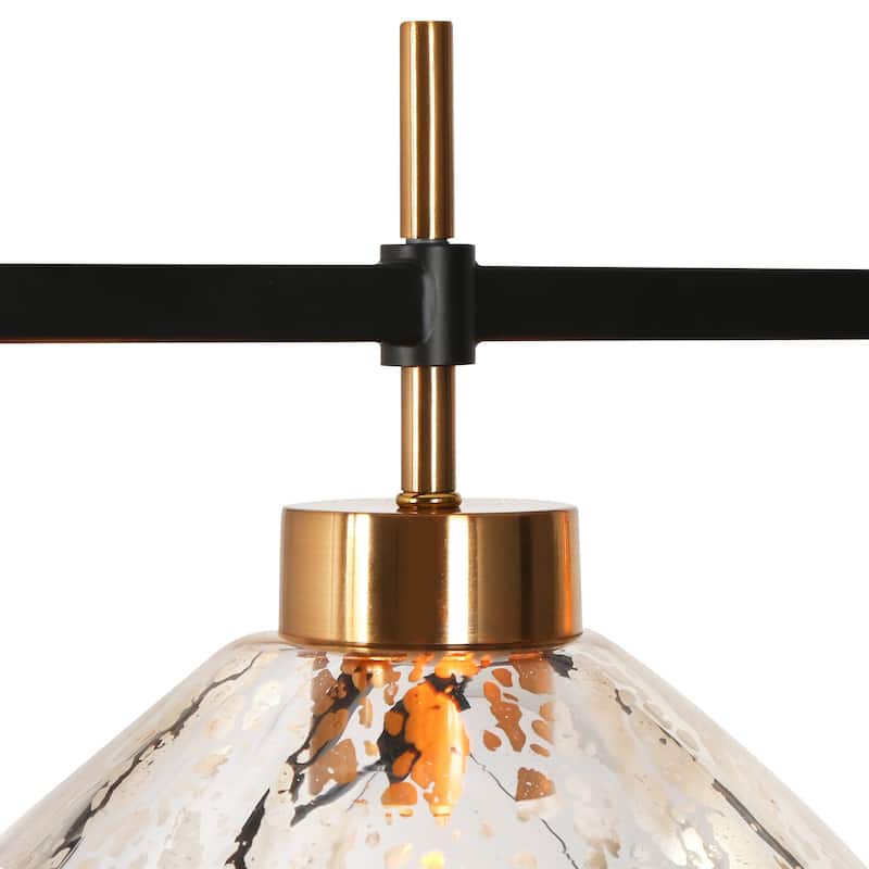 Flyn Modern 3-Light Linear Chandelier Mercury Glass Pendant Lights for Kitchen Island