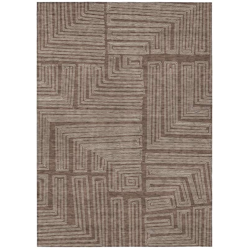 Machine Washable Indoor/ Outdoor Contemporary Stack Chantille Rug