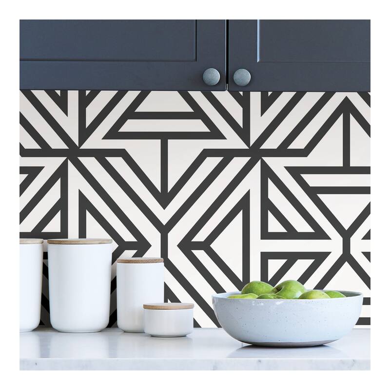 NuWallpaper Black Linear Peel & Stick Wallpaper - 216in x 20.5in x 0.025in