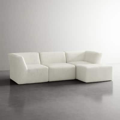 Modern Corduroy Fabric Loveseats Sofa Sectional Sofa