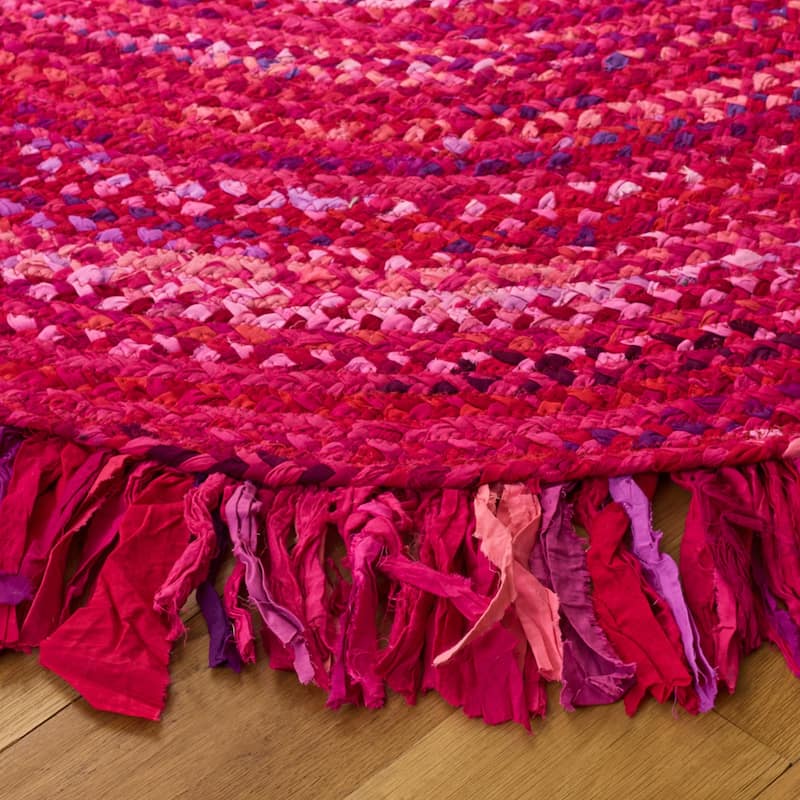 SAFAVIEH Handmade Braided Samya Country Cotton Rug with Fringe