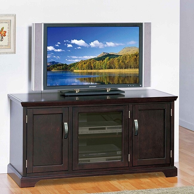Leick Home Solid Wood Mission Oak Three Door TV Stand - On Sale