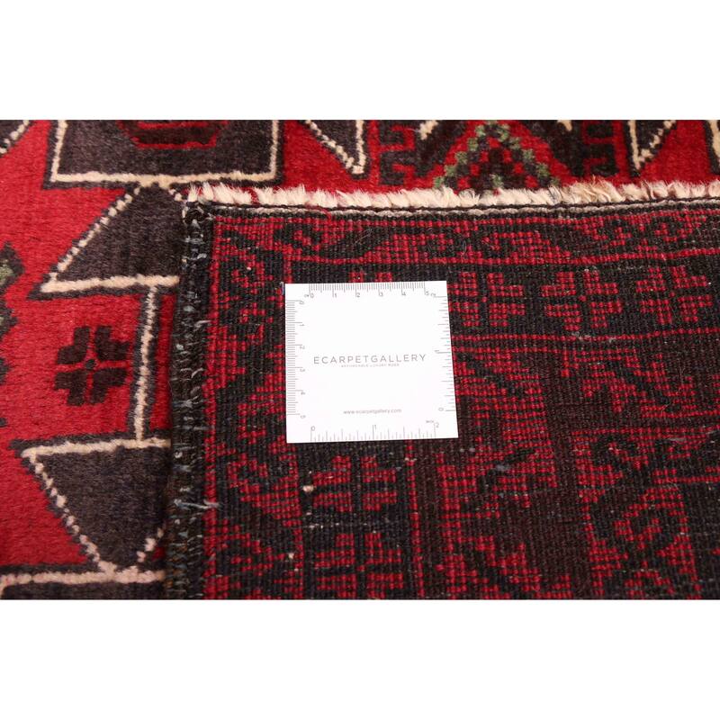 ECARPETGALLERY Hand-knotted Teimani Red Wool Rug - 3'9 x 6'10