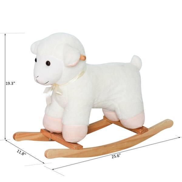 Plush Pink Rocking Horse Sheep for Toddlers, Lightweight and Durable Design, Supports 66 lbs