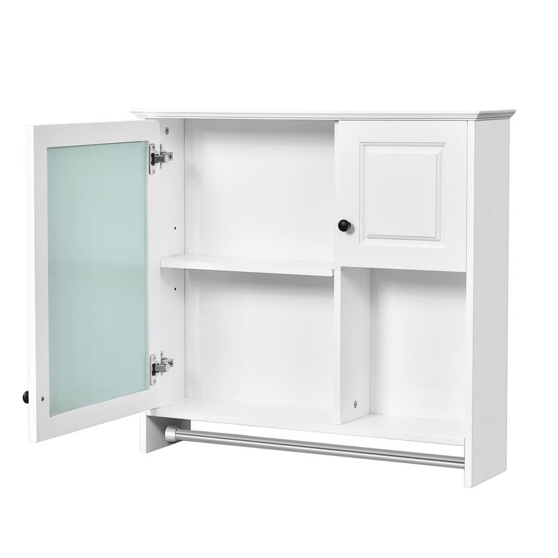 Roomfitters 30" Wall Cabinet with Mirror, Medicine Cabinet with 2 Shelves, Over Toilet Bathroom Storage Unit, White