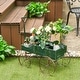 preview thumbnail 25 of 30, Gymax Garden Plant Planter Wooden Wagon Planter W/ Wheel Garden Yard - 24.5'' x 13.5'' x 24''