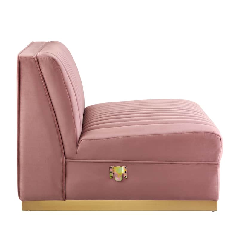 Sanguine Channel Tufted Performance Velvet 4-Seat Sectional Sofa