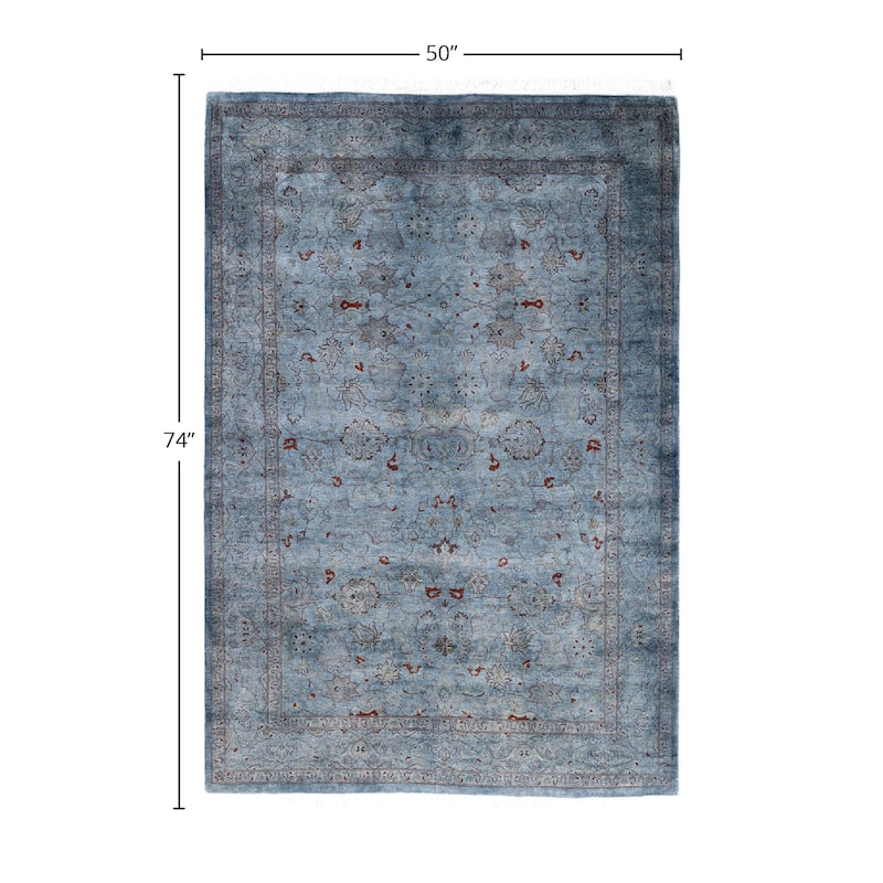 Contemporary Overdyed Wool Hand Knotted Area Rug - 4' 2" x 6' 2"