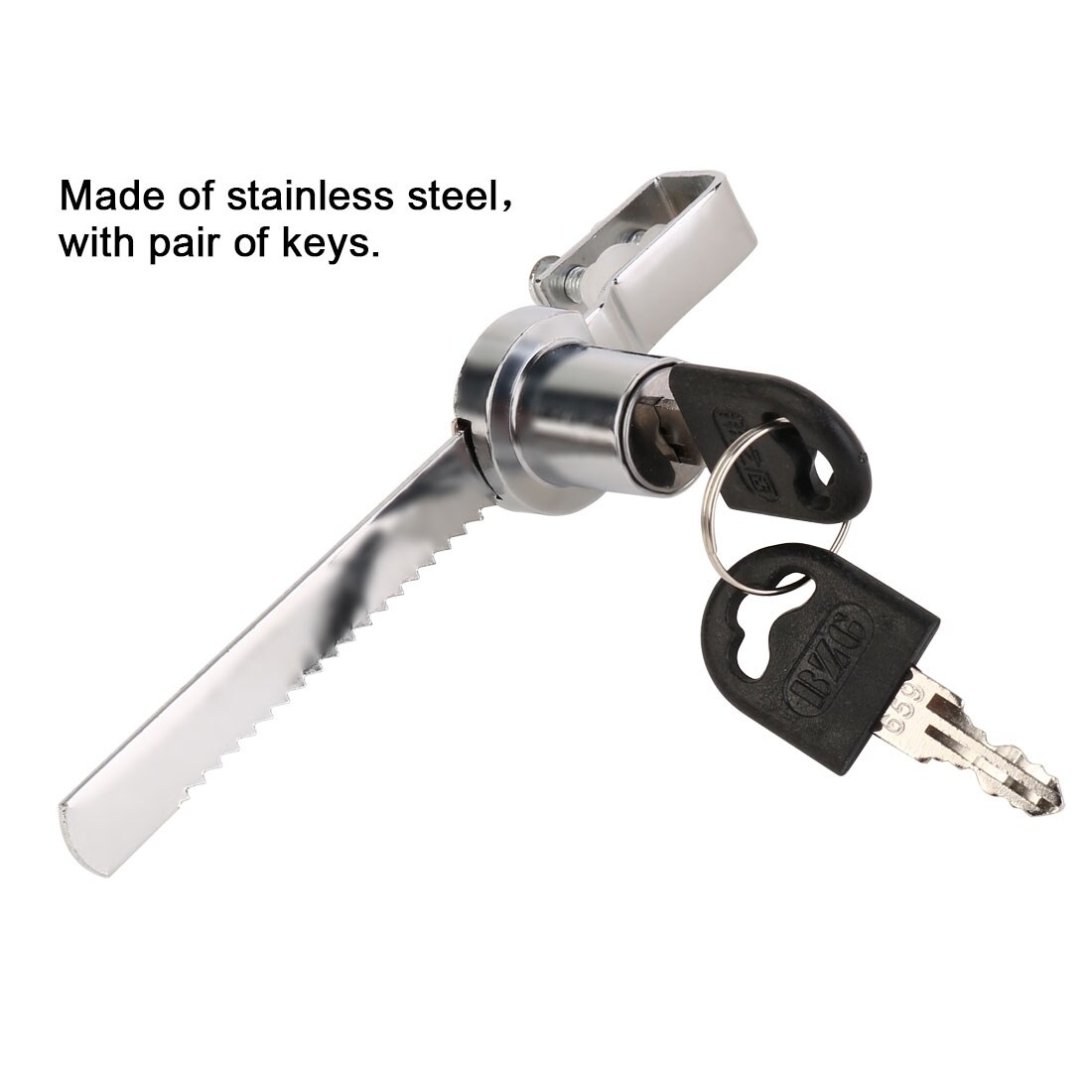 Silver Tone Serrated Type Sliding Glass Showcase Window Lock Keys 