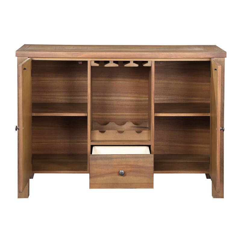 Wheeler Rustic Brown and Oak Server with 2-Door