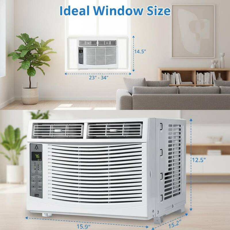 6000 BTU Window Air Conditioner, Fast Cooling to 250Sq.Ft., Remote & App Control